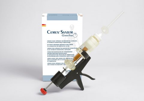 Antibiotikahaltiger schnellabbindender Knochenzement Cemex® System Genta FAST mit Gentamicin zur Systemanmischung mit Zementpistole