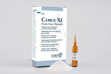 Cemex® XL low-viscosity bone cement for manual mixing with bowl and spatula and syringe application