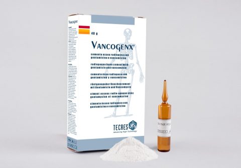 Antibiotikahaltiger Knochenzement Vancogenx® zur manuelle Anmischung mit Flüssigkeit und Pulver